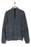Buffalo Jeans Weebery Quarter Button Pullover In Grey Mix
