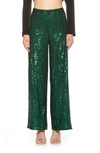 Alexia Admor Illy Wide Leg Sequin Pants In Emerald