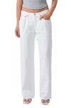 Agolde Criss Cross Straight Jeans In Milkshake