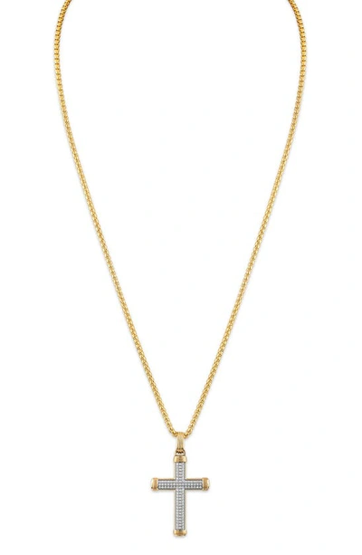 Esquire Diamond Cross Pendant Necklace In Gold