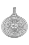 Esquire Cubic Zirconia Lion Head Pendant In Silver