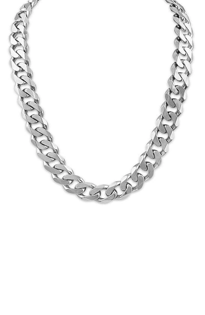 Esquire Diamond Cut Curb Link Necklace In Silver