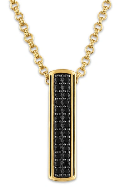 Esquire Black Sapphire Pendant Necklace In Gold
