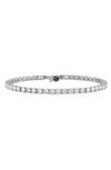 ESQUIRE RHODIUM PLATED SILVER CUBIC ZIRCONIA TENNIS BRACELET