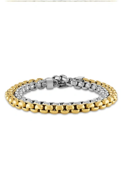 Esquire Two-tone Double Wrap Box Chain Bracelet In Two Tone