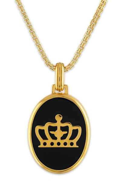 Esquire Agate Crown Pendant Necklace In Gold