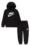 Nike Kids' Futura Logo Fleece Sweatshirt & Joggers Set In Black