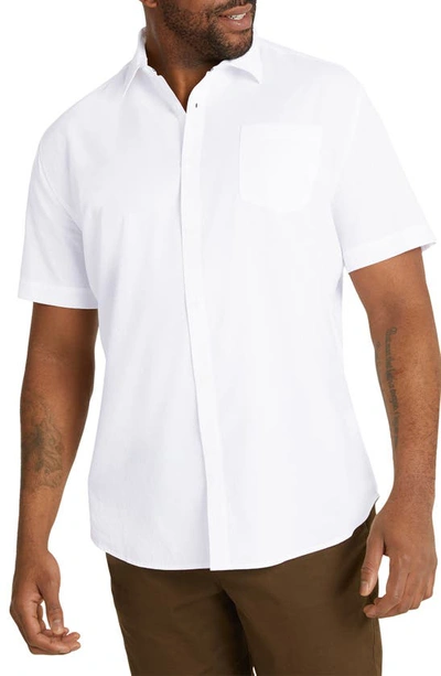 Johnny Bigg Hugo Solid Cotton Blend Button-up Shirt In White