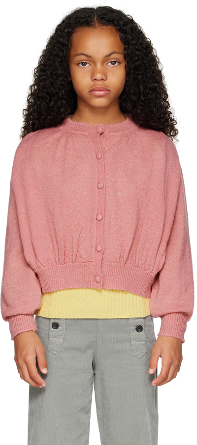 Morley Kids Pink Tibet Cardigan In Rose