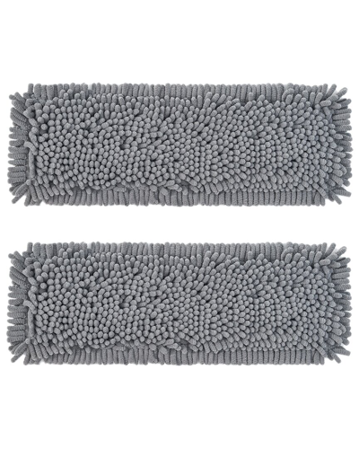 True & Tidy 2pc Chenille Mop Pad Replacement Set In Grey
