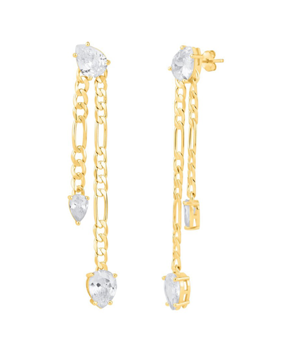 Max + Stone 14k Plated Cz Drop Earrings In Gold