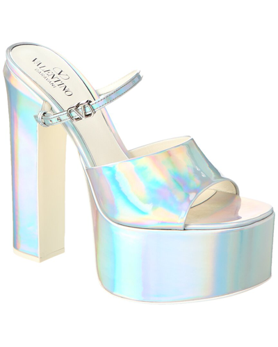 Valentino Garavani Valentino Patent Sandal In Metallic