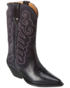 Isabel Marant 50mm Embroidered-design Leather Boots In Black