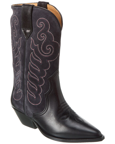 Isabel Marant Duerto Leather & Suede Cowboy Boot In Black