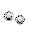 Samuel B. Sterling Silver Round Imitation Pearl Stud Earrings