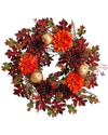 Nearly Natural 24in Spring Garden Wreath In Orange
