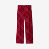 Burberry Checked Straight-leg Wool Trousers In Crimson