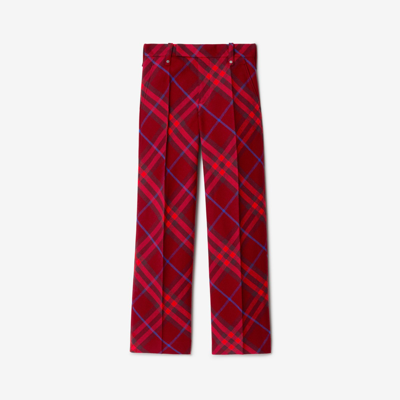 Burberry Checked Straight-leg Wool Trousers In Red