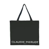 Claudie Pierlot Logo-print Oversized Recycled Cotton-blend Tote Bag In Schwarz
