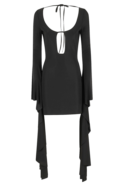 Giuseppe Di Morabito Maxi Sleeve Jersey Mini Dress In Black