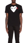 COMME DES GARÇONS PLAY RED EMBLEM COTTON TEE,CDES-MS43