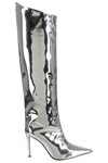 Alexandre Vauthier Alex Metallic Leather Knee-high Boots In Silver