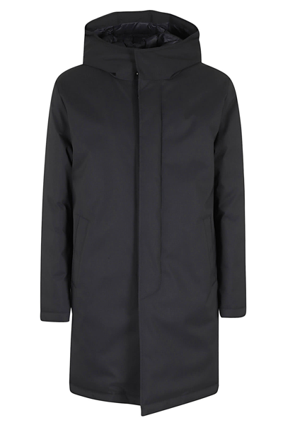 Fay Double Morning Raincoat In Nero