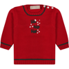 LA STUPENDERIA RED SWEATER FOR BABY BOY WITH WRITING