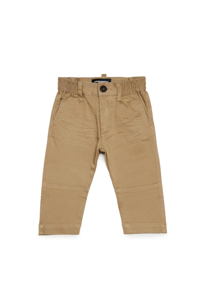 Dsquared2 Babies' Elasticated-waistband Chino Trousers In Beige