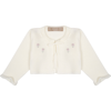 LA STUPENDERIA WHITE CARDIGAN FOR BABY GIRL WITH FLOWER