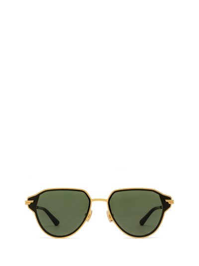 Bottega Veneta Bv1271s Gold Sunglasses In 003 Gold Gold Green