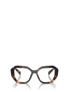 Prada Mens Brown Pr A07v Irregular-frame Acetate Optical Glasses In Havana Caramel