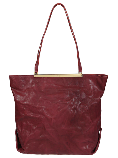 N°21 Barrette Stropicciata Shopping Bag In Bordeaux