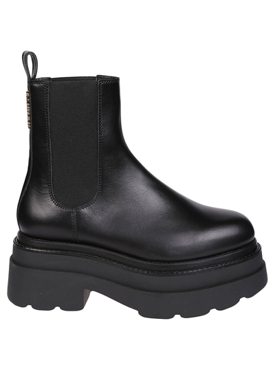 Alexander Wang 75mm Carter Platform Leather Ankle Boots In Black