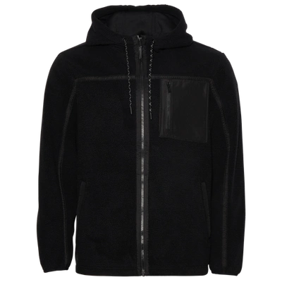 Csg Mens  Trail Sherpa Full-zip Hoodie In Black/black