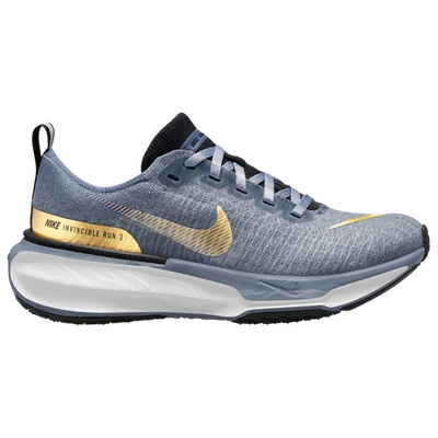 Nike Womens  Zoomx Invincible Run Flyknit 3 In Metallic Gold/ashen Slate