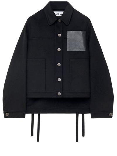 Loewe Wool-cashmere Workwear Jacket In Black