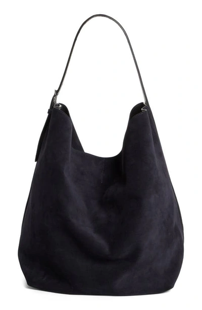 Totême Belt Pebble-grain Leather Hobo Bag In Black