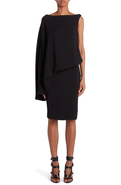 Tom Ford Stretch-cady Asymmetric Midi Dress In Black