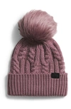 The North Face Oh Mega Faux Fur Pom Beanie In Fawn Grey