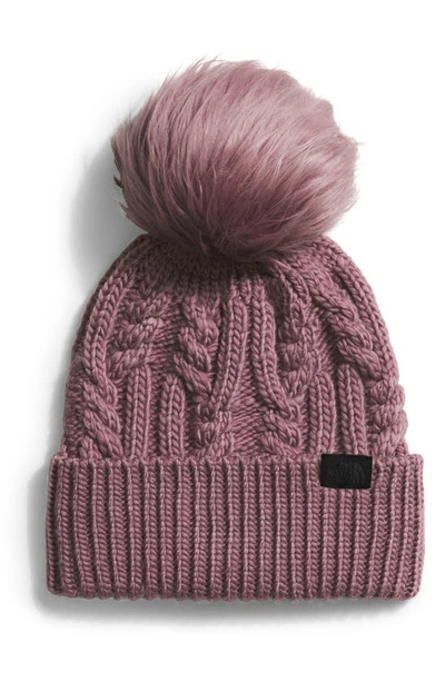 The North Face Oh Mega Faux Fur Pom Beanie In Fawn Grey