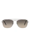 Ray Ban New Caravan 55mm Gradient Square Sunglasses In Silver