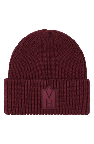 Mackage Men's M-logo Patch Beanie Hat In Garnet