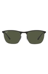Ray Ban 57mm Square Sunglasses In Matte Black