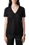 Zadig & Voltaire Wassa Diamante T-shirt In Grau