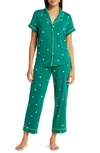 Nordstrom Moonlight Eco Crop Pajamas In Green Evergreen Big Dot