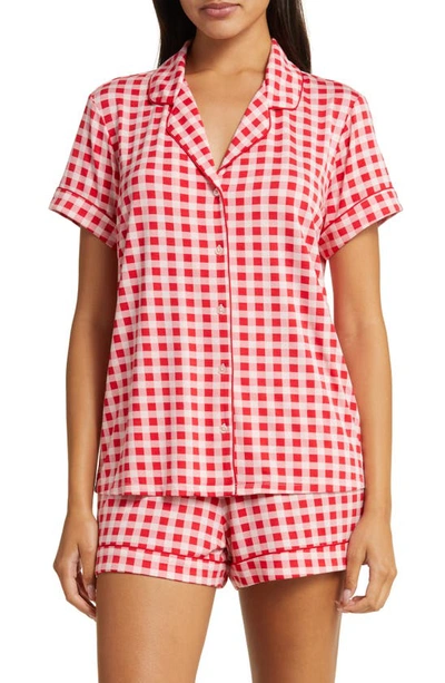 Nordstrom Moonlight Eco Short Pyjamas In Red Barbados Buffalo Check