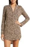 Nordstrom Moonlight Eco Nightshirt In Tan Leopard Spots