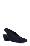 Eileen Fisher Vasa Block Heel Knit Slingback Pump In Midnight