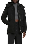 Moose Knuckles Long-sleeved Hooded Down Jacket In Black